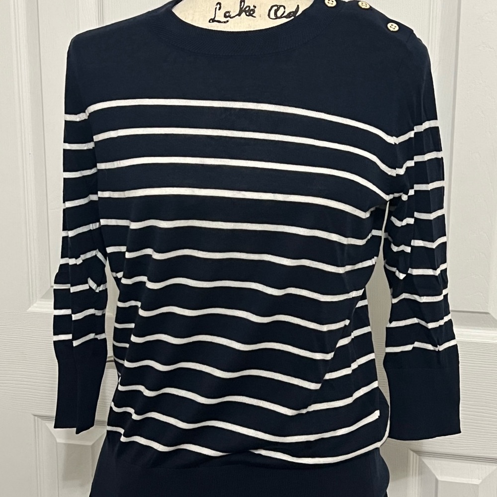 Navy thin striped sweater